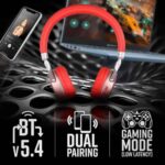 Zebronics Zeb-Duke 2 Red Wireless Headphone with 60hr Playtime - Image 5