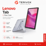 Lenovo Tab Android Tablet | 10.1 inch Full HD Display | MediaTek Helio G85 | 64GB | Wi-Fi 6 | 4GB RAM | Luna Grey + Clear Case